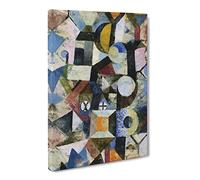 Yellow Half Moon By Paul Klee Classic Painting Canvas Wall Art Print Ready to Hang, Framed Picture for Living Room Bedroom Home Office Décor, 24x16 Inch (60x40 cm)
