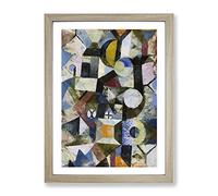 Yellow Half Moon By Paul Klee Classic Painting Framed Print | A4 Oak Framed Wall Art | Ready to Hang | Classic Space Picture | Living Room Bedroom Lounge Office