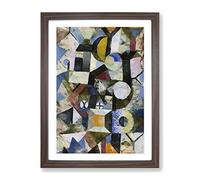 Yellow Half Moon By Paul Klee Classic Painting Framed Print | A4 Walnut Framed Wall Art | Ready to Hang | Classic Space Picture | Living Room Bedroom Lounge Office