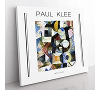 Yellow Half Moon By Paul Klee Exhibition Museum Classic Painting Canvas Wall Art Print Ready to Hang, Framed Picture for Living Room Bedroom Home Office Décor, 35x35 cm (14x14 Inch)