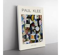 Yellow Half Moon By Paul Klee Exhibition Museum Painting Canvas Wall Art Print Ready to Hang, Framed Picture for Living Room Bedroom Home Office Décor, 50x35 cm (20x14 Inch)