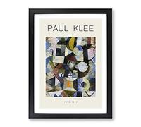 Yellow Half Moon By Paul Klee Exhibition Museum Painting Framed Print | A4 Black Framed Wall Art | Ready to Hang | Modern Space Picture | Living Room Bedroom Lounge Office