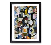 Yellow Half-Moon by Paul Klee Framed Print | A2 Black Framed Wall Art | Ready to Hang | Modern Space Picture | Living Room Bedroom Lounge Office