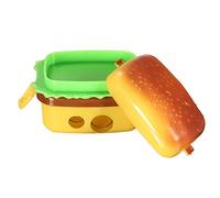 Yellow Hamburger Pencil Sharpener, Dual-Hole Plastic Portable Cute Pencil Sharper with Container and Eraser for Kids Adults Teacher Artist Travel School Office Home Art Room, 1 Pack Pencil Sharpeners
