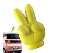 Yellow Hand Sign Antenna Topper - Fun Car Decoration Accessory | Easy Spot Antenna Ball Vehicle Roof Parking Lot Finder, universll Gesture Ornament for Exterior Auto Styling Most Cars