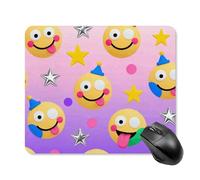 Yellow Happy Face Mouse Pad Cute Square Mouse Mat Leather Non-Slip Rubber Base Mousepad Waterproof Computer Mouses Pad for Laptop Wireless Mouses Keyboard Home Office 25 * 30cm