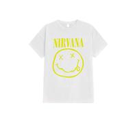 Yellow Happy Face White - T-Shirt - white - XL - 100% Cotton XL