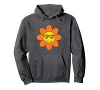 Yellow Happy Smile Face Leopard Buffalo 70S Funky Flowers Pullover Hoodie