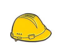 Yellow Hard Hat Enamel Pin Construction Safety Helmet Design Metal Lapel Badge Bright Yellow Finish Secure Clasp Collectible Workwear Inspired Accessory 1.4 x 2cm