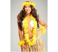 Yellow Hawaiian Flower Garland Set