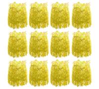Yellow Hawaiian Hula Skirt Fancy Dress Costume Accessory Yellow 40CM Short Hula Skirt - Hawaii Grass Skirt Luau Hawaiian Skirt - Pack of 6