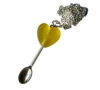 Yellow Heart Lollipop Spoon Necklace - Mixed Up Dolly