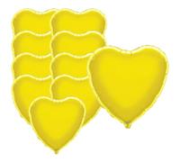 Yellow Heart Shape Foil Helium Balloon 46cm / 18 in - Pack of 10