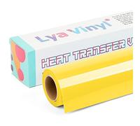 Yellow Heat Transfer Vinyl - Lya Vinyl 12" x 10ft Yellow Iron on Vinyl Roll for Cricut, Silhouette Cameo, Premium HTV for DIY Clothes, Bags, Shoes and Other Textiles