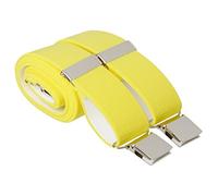 Yellow Heavy Duty Trouser Braces 35mm Wide 4 Heavy Duty Strong Silver Clips 44 Inch Adjustable