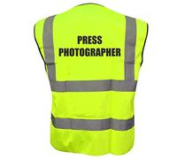 Yellow Hi Vis vest PRESS PHOTOGRAPHER Vest Waistcoat Safety Vest 5XL