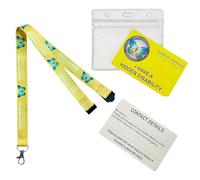 Yellow Hidden Disability Lanyard with Butterfly Symbol - from Quantum Leap | Includes Waterproof Zip Lock Pocket & Printed Hidden Disability Card