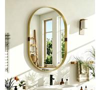 (Yellow) HOMCOM Wall Mirror with Elevated Aluminium Alloy Frame, 60 x 90 cm