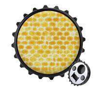 Yellow Honey Beehives Honeycombs 2 in 1 Magnetic Beer Bottle Opener Fridge Magnets Easy Storage Gift for Men Women Black-Style
