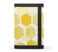 Yellow Honeycombs Cloth Wallet Card with Holder Trifold Pocket Slim Wallets