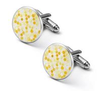 Yellow Honeycombs Golden Scales Shirt Cufflinks for Men Cuff Links Tie Father Husband Wedding Business 1.7cm