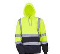 Yellow Hoodies Men Oversized,Hi Vis Reflective Tape Hooded Sweatshirt Orange Hoody Work Hoodie Security Safety Winter Warm High Visibility Sweatshirt Jacket Tops Plus Size