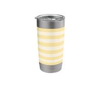 Yellow Horizontal Stripes Elegant Monochromatic Line Pattern Stainless Steel Insulated Tumbler