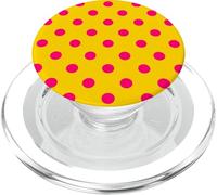 Yellow Hot Pink Big Polka Dot Boho Vintage Aesthetic Girly PopSockets PopGrip for MagSafe