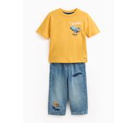 Yellow Hot Wheels Print T-Shirt & Jeans Set 1-2 years