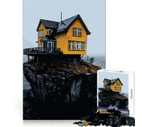 Yellow House on A Cliff Adult Jigsaw Puzzle1000 Pieces Analytical Skill Relaxed Leisure Tight Join Winter Gift (50x75cm)