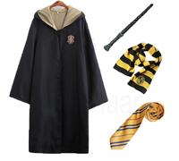 (yellow(hufflepuff), XL) 4pcs/set Harry Potter Costume For Kids Adult