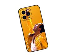 Yellow Icon Singer Freddie Jacket Queen Mercury Aesthetic TPU Custom Compatible With iPhone XS X XR XS 11 12 13 14 15 16 16E Pro Max Plus Mini Case Design Personalised Name Cover Silicone
