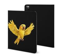 Yellow Indian Ringneck Parrot Bird Case Compatible for IPAD Pro 2021 （11in） Tablet Cases Cover with Pencil Holder Auto Wake/Sleep