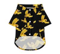Yellow Indian Ringneck Parrot Bird Hawaii Shirt Print Dog Clothes T-Shirt Beach for Puppy Cat 3XL
