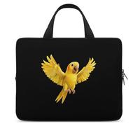 Yellow Indian Ringneck Parrot Bird Laptop Bag Sleeve Funny Tablet Case Protective Carry Bag Briefcase with Handle 17inch