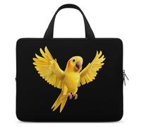 Yellow Indian Ringneck Parrot Bird Laptop Bag Sleeve Funny Tablet Case Protective Carry Bag Briefcase with Handle 12inch