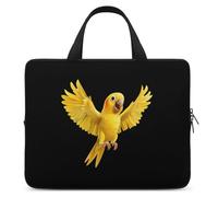 Yellow Indian Ringneck Parrot Bird Laptop Bag Sleeve Funny Tablet Case Protective Carry Bag Briefcase with Handle 15inch