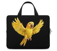 Yellow Indian Ringneck Parrot Bird Laptop Bag Sleeve Funny Tablet Case Protective Carry Bag Briefcase with Handle 10inch