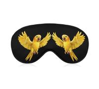 Yellow Indian Ringneck Parrot Bird Sleep Mask Soft Eye Mask Eye Cover Eyeshade Blindfold with Adjustable Strap