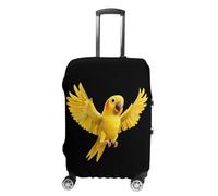 Yellow Indian Ringneck Parrot Bird Suitcase Cover Washable Luggage Protective Covers Travel S