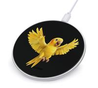 Yellow Indian Ringneck Parrot Bird Wireless Charger Cute Wireless Charging Pad Women Men