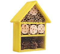 (Yellow) Insect House Wooden Bee Beetle & Garden Ladybug Hanging Hotel Nest Shelter Box