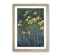 Yellow Irises By Claude Monet Classic Painting Framed Print | A3 Oak Framed Wall Art | Ready to Hang | Classic Historical Picture | Living Room Bedroom Lounge Office
