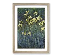 Yellow Irises by Claude Monet Framed Print | A2 Oak Framed Wall Art | Ready to Hang | Modern Historical Picture | Living Room Bedroom Lounge Office