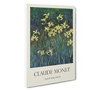 Yellow Irises Claude Monet Canvas Print | Gallery Wrapped 30mm Frame Wall Art | 30x20 inches | Ready to Hang | Impressionist Picture | Living Room Bedroom Lounge Office