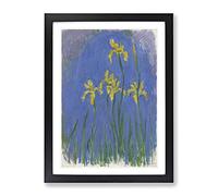 Yellow Irises Study By Claude Monet Classic Painting Framed Print | A4 Black Framed Wall Art | Ready to Hang | Classic Historical Picture | Living Room Bedroom Lounge Office