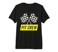 Yellow Italic Pit Crew for Racing Party Costume Dark Premium T-Shirt