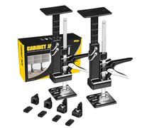 YELLOW JACKET Cabinet Jacks 2 Pack for Installing Cabinets, Labor Saving Arm Jack with 360 LBS,0 to 23.4 inches, 3rd Hand Support System, Drywall Lift, Hand Lifting Jack Tool