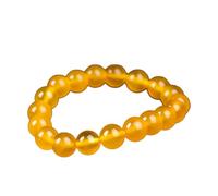 Yellow Jade Bracelet for Women Men, Natural Crystal Gemstones Stretch Beaded