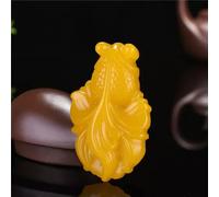 Yellow Jade Goldfish Pendant Fish Gifts Necklace Jadeite Natural Jewelry